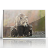 Modern art wall decor featuring the Grand Tetons in Wyoming, rendered in acrylic with a white frame.