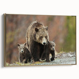 Framed canvas wall art featuring a vintage-style landscape of the Grand Tetons in muted earth tones, ideal for bedroom decor.