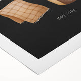 Art deco poster featuring a stylized autumn tree in orange and brown shades on rolled canvas, suitable for dining room decor.