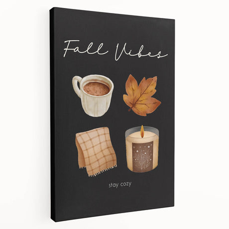 Large canvas print depicting a fall landscape with warm orange and red tones, suitable for kitchen wall art.