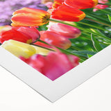 Art deco poster featuring a stylized spring scene in pastel colors on rolled canvas, suitable for dining room walls.