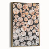 Winter landscape painting on framed canvas, featuring snow-covered trees in black and gold tones, ideal for bedroom wall art.