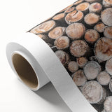 Art Deco poster of a winter scene on rolled canvas, featuring cool blue and white tones, ideal for nursery wall art.