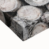 Black and white landscape art painting on stretched canvas featuring a serene winter scene, ideal for bedroom wall decor.