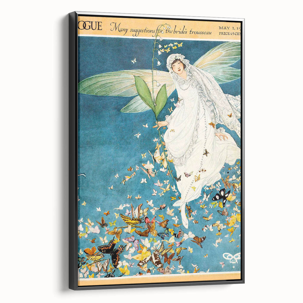 Vogue Art Print - 1915 Whimsical Bride Illustration Wall Decor