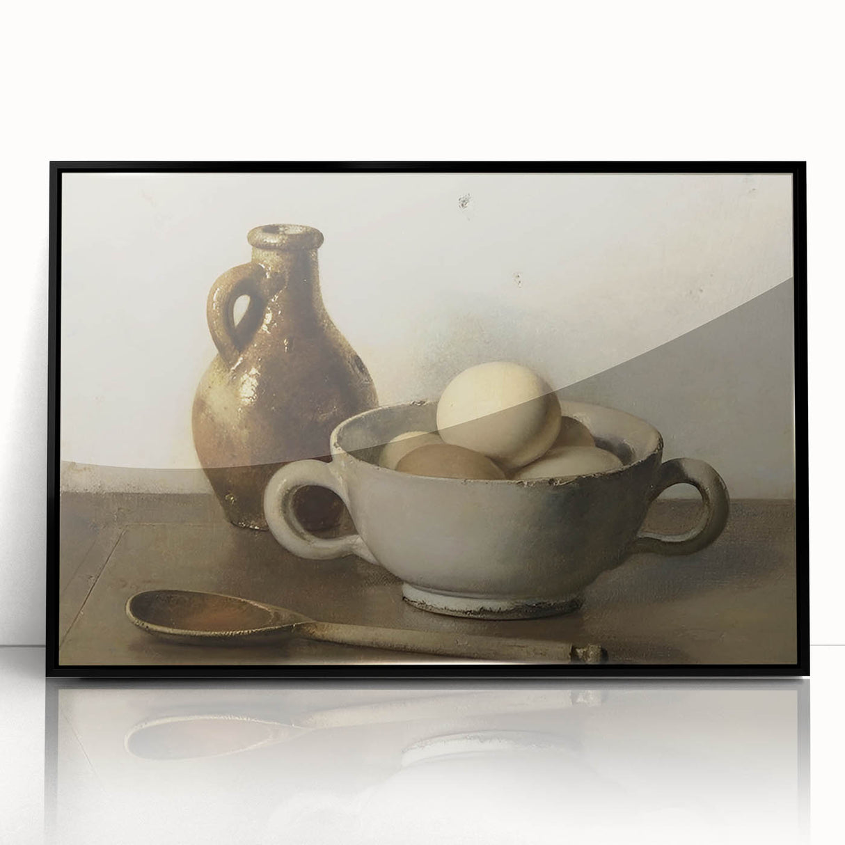 Large abstract wall art in black and white tones, acrylic print in a black frame, ideal for modern art wall decor.