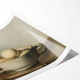 Extra large wall art featuring line art flowers in black on white, rolled print format.