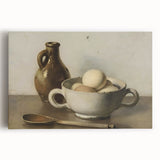 Large black and white abstract design on stretched canvas, suitable for kitchen wall art.