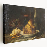 Large stretched canvas featuring a variety of colorful dishes, ideal for kitchen wall art.