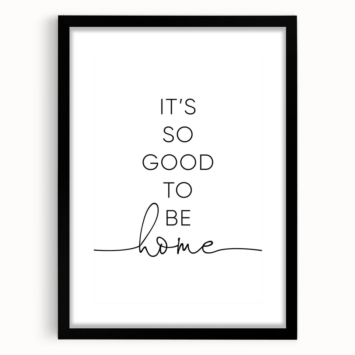Modern Typography Wall Art - "It's So Good to Be Home" Print