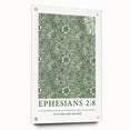 Biblical Typography Wall Art - Ephesians 2:8 Floral Canvas Print