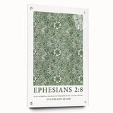 Biblical Typography Wall Art - Ephesians 2:8 Floral Canvas Print