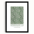 Biblical Typography Wall Art - Ephesians 2:8 Floral Canvas Print