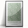 Biblical Typography Wall Art - Ephesians 2:8 Floral Canvas Print