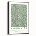 Biblical Typography Wall Art - Ephesians 2:8 Floral Canvas Print