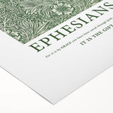 Biblical Typography Wall Art - Ephesians 2:8 Floral Canvas Print