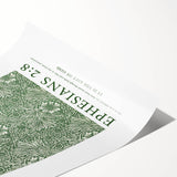 Biblical Typography Wall Art - Ephesians 2:8 Floral Canvas Print