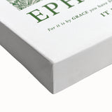 Biblical Typography Wall Art - Ephesians 2:8 Floral Canvas Print