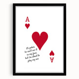 Romantic Typography Art Print - "Play My Ace" Canvas