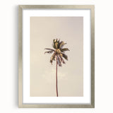 Textured abstract art print in muted grays and blues on a framed canvas, suitable for bedroom art.