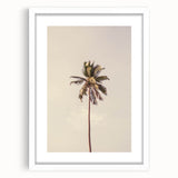 Abstract art print featuring swirling blue and white patterns on a framed canvas, suitable for bedroom or dining room decor.