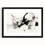 Framed Bedroom Art – Abstract Black & White Expressionist Print