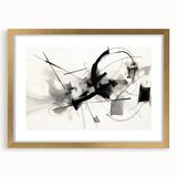 Framed Bedroom Art – Abstract Black & White Expressionist Print
