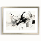 Framed Bedroom Art – Abstract Black & White Expressionist Print
