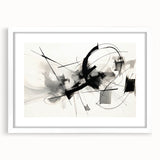 Framed Bedroom Art – Abstract Black & White Expressionist Print