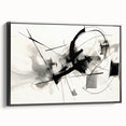 Framed Bedroom Art – Abstract Black & White Expressionist Print