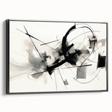 Framed Bedroom Art – Abstract Black & White Expressionist Print