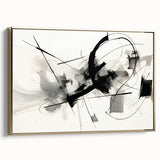 Framed Bedroom Art – Abstract Black & White Expressionist Print