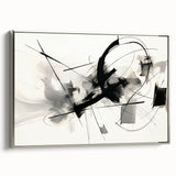 Framed Bedroom Art – Abstract Black & White Expressionist Print