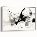 Framed Bedroom Art – Abstract Black & White Expressionist Print