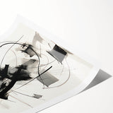 Framed Bedroom Art – Abstract Black & White Expressionist Print