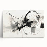 Framed Bedroom Art – Abstract Black & White Expressionist Print