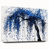 Blue Abstract Office Wall Art – Modern Tree Corporate Decor