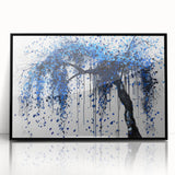 Blue Abstract Office Wall Art – Modern Tree Corporate Decor