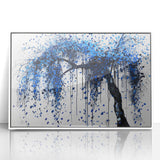Blue Abstract Office Wall Art – Modern Tree Corporate Decor