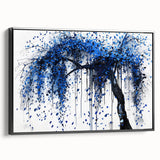 Blue Abstract Office Wall Art – Modern Tree Corporate Decor