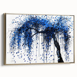 Blue Abstract Office Wall Art – Modern Tree Corporate Decor