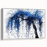 Blue Abstract Office Wall Art – Modern Tree Corporate Decor