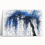Blue Abstract Office Wall Art – Modern Tree Corporate Decor