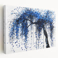 Blue Abstract Office Wall Art – Modern Tree Corporate Decor