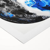 Abstract geometric design on rolled canvas showcasing vibrant colors and intricate shapes, ideal for modern home decor. Packaged securely in a durable tube.