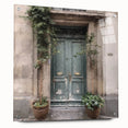 Acrylic print of a French door design, featuring neutral and earthy tones, ideal for dining room decor.