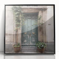 Large abstract wall art featuring a black and white French door design on a framed acrylic, ideal for modern art wall decor.
