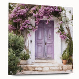 Acrylic print of a Greek architecture door in neutral tones, suitable for bedroom or dining room decor.