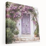 Side view of a large stretched canvas featuring a Greek door architecture design, suitable for kitchen wall art.