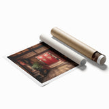 Extra large wall art featuring a Japanese-style door with floral motifs in muted colors, ideal as classy bathroom wall art.